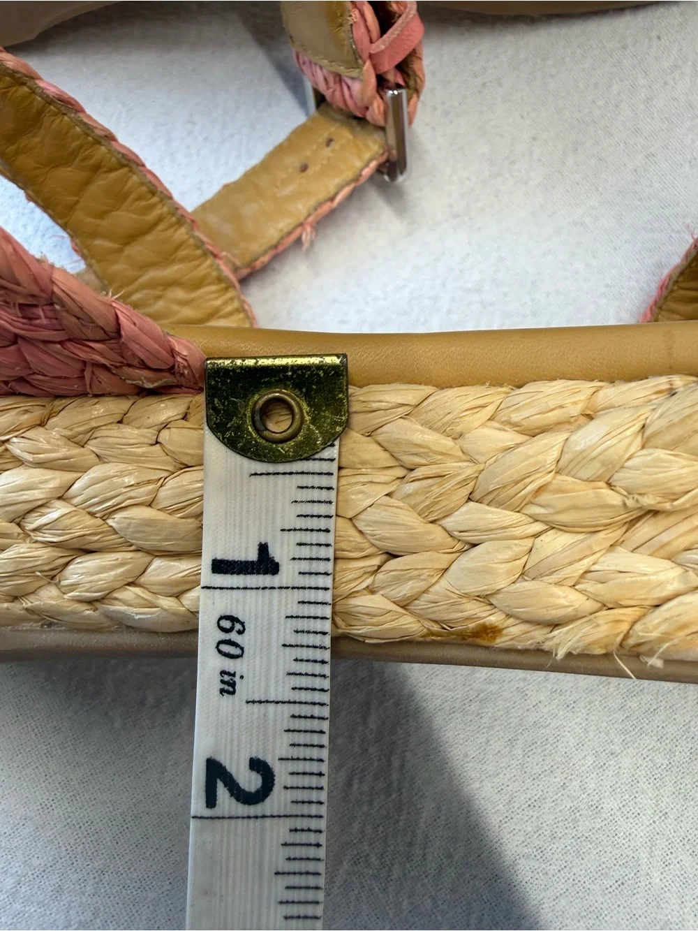 Old Money Vibe Polo Ralph Lauren braided pink raffia flatform espadrille sandals